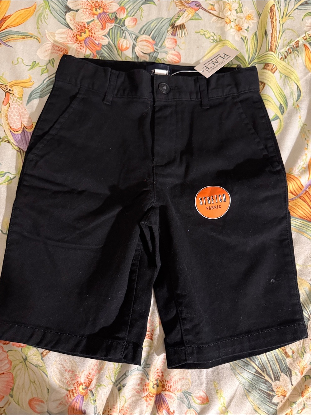 The Children's Place Black Flat-Front Stretch Shorts